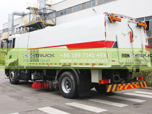 16CBM Pressure Washing Sweeper Truck Back View