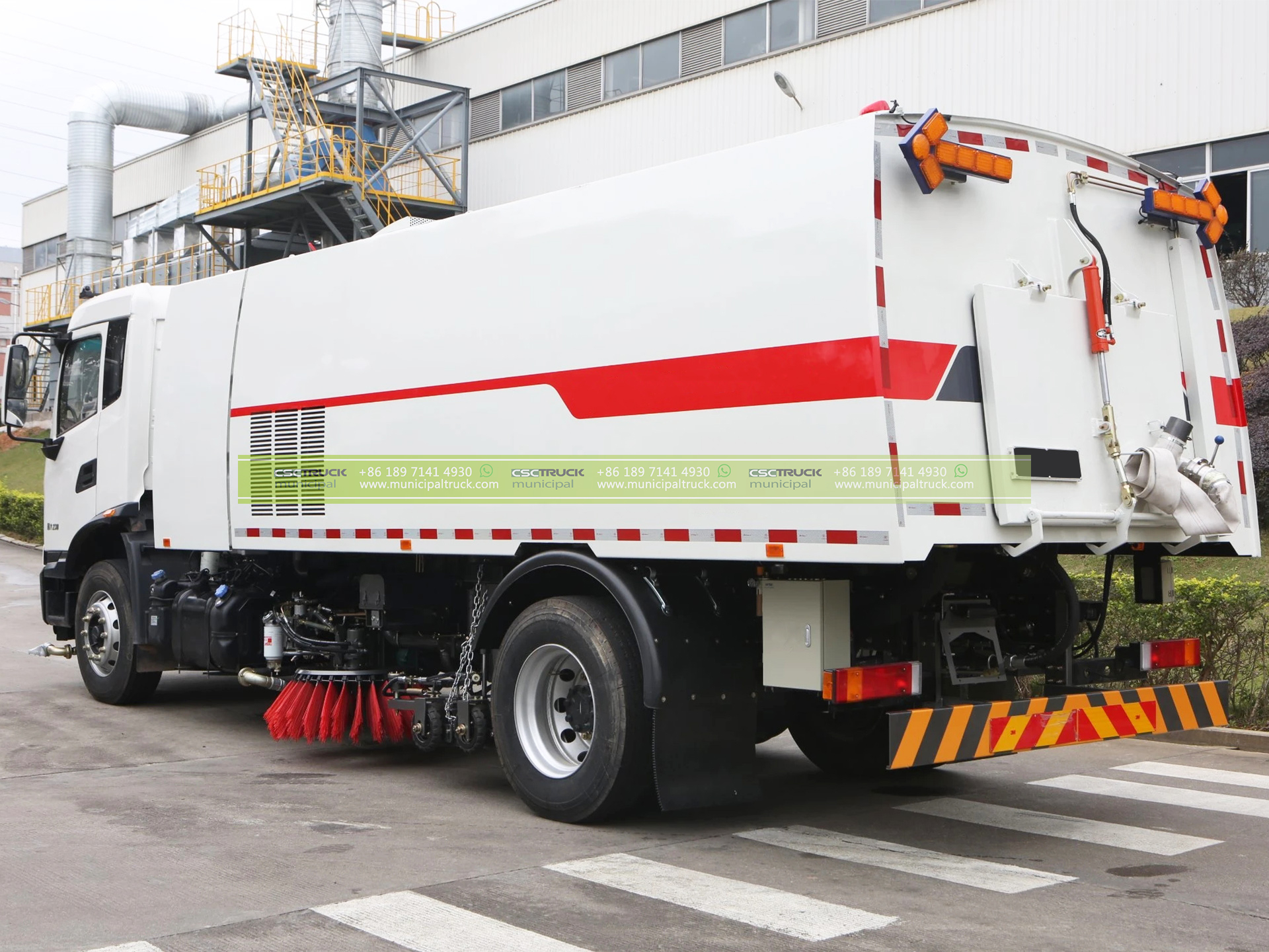 16CBM Pressure Washing Sweeper Truck 4 16CBM Pressure Washing Sweeper Truck Back View