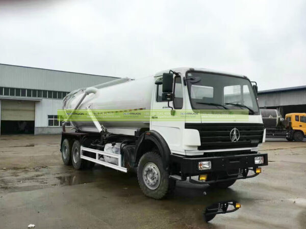 BEIBEN 25 Ton Sewage Vacuum Truck White Head