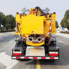 Combined Vacuum and Canal Sewer Truck Yellow Back