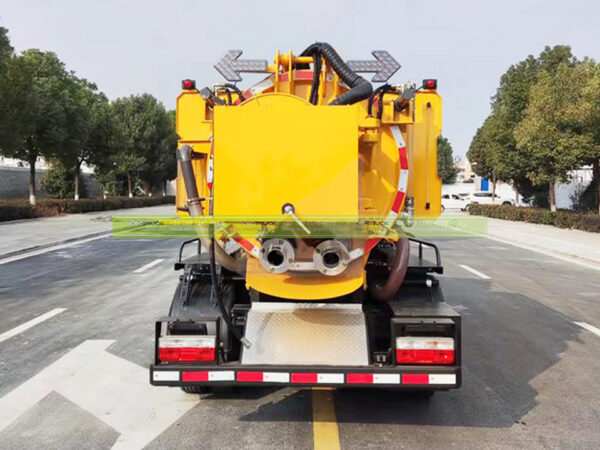 Combined Vacuum and Canal Sewer Truck Yellow Back