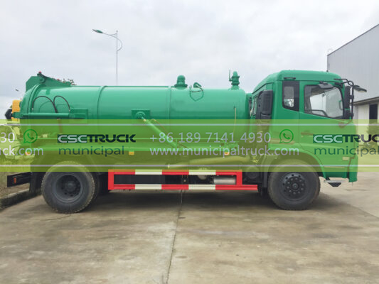 DONGFENG 14 Ton Vacuum Tank Mounted Truck Green