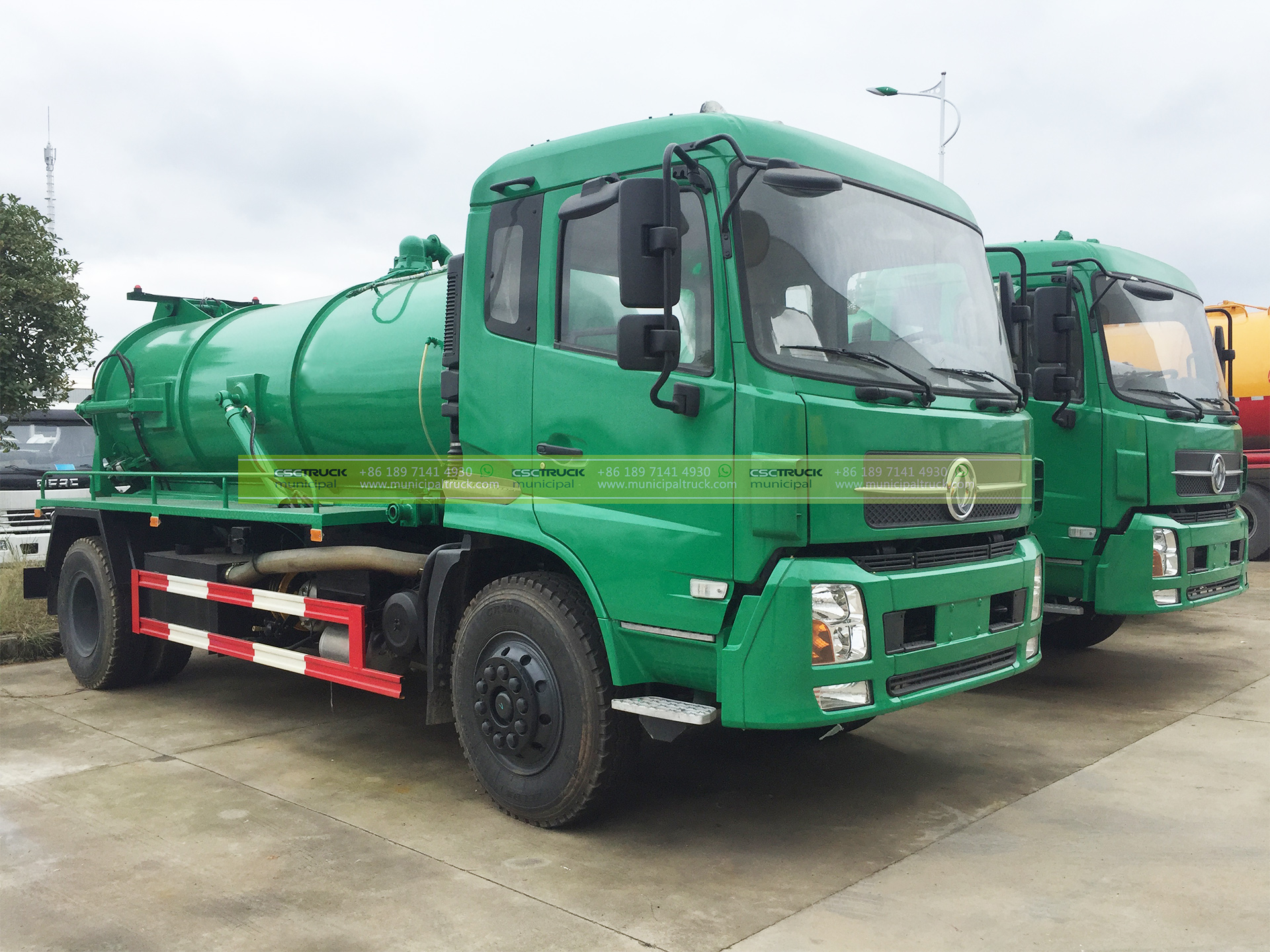 DONGFENG 14 Ton Vacuum Tank Mounted Truck 15 DONGFENG 14 Ton Vacuum Tank Mounted Truck Green Head