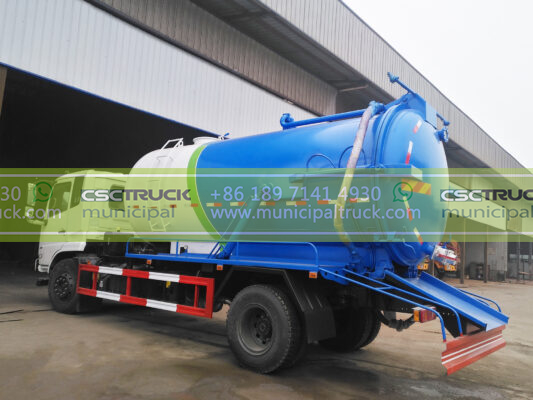 DONGFENG 14 Ton Vacuum Tank Mounted Truck Blue Back