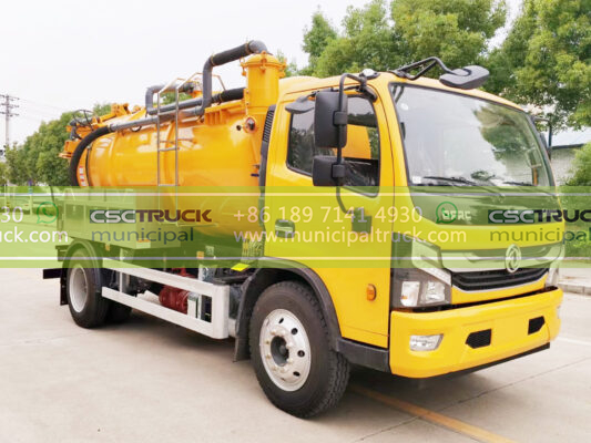 DONGFENG 14 Ton Vacuum Tank Mounted Truck Yellow Left