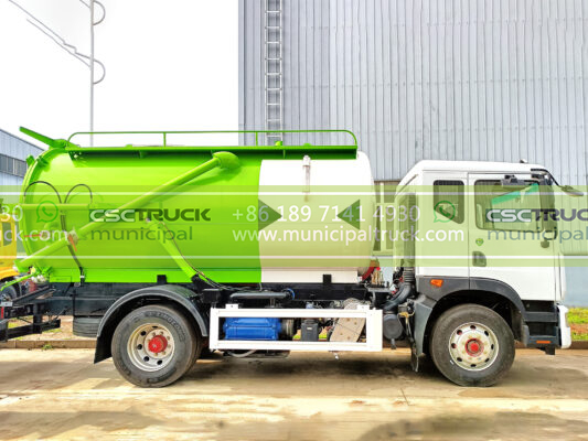 DONGFENG 16 Ton Vacuum Suction Truck Green Left Side