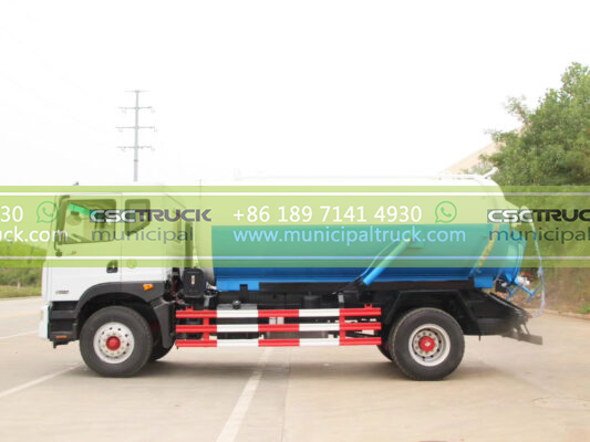 DONGFENG 16 Ton Vacuum Suction Truck Sky Blue Right Side