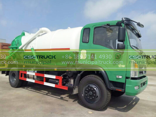 DONGFENG 16 Ton Vacuum Suction Truck Green Front Side