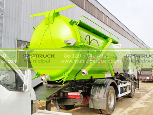 DONGFENG 16 Ton Vacuum Suction Truck Green Back