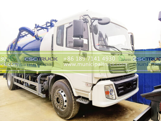DONGFENG 16 Ton Vacuum Suction Truck Blue Front Side