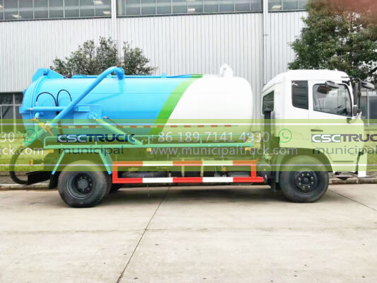 DONGFENG 16 Ton Vacuum Suction Truck Sky Blue Left Side