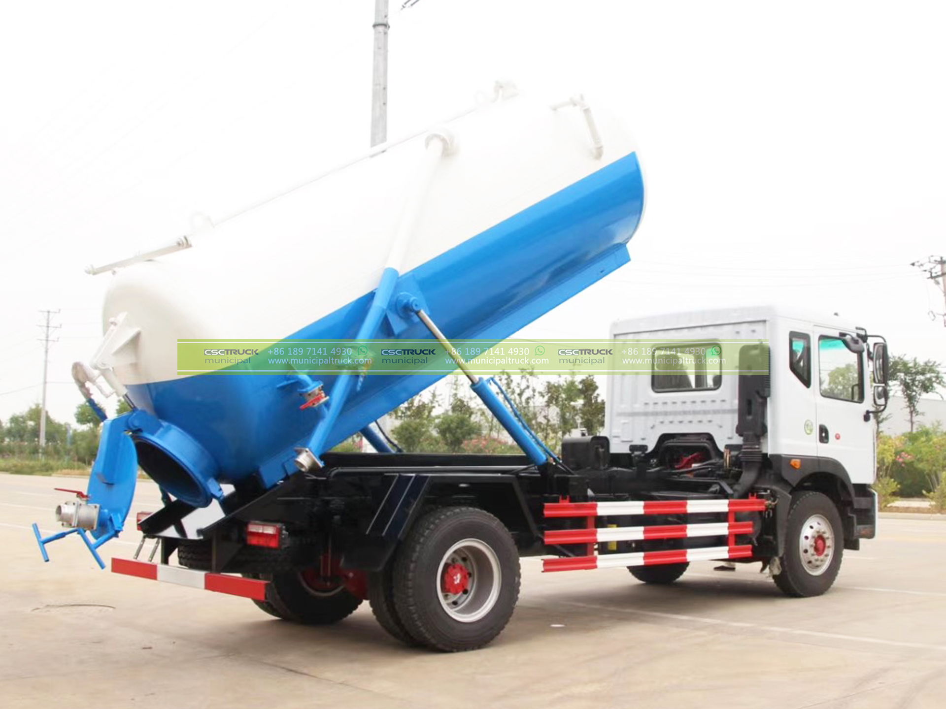 DONGFENG 16 Ton Vacuum Suction Truck-9 DONGFENG 16 Ton Vacuum Suction Truck Blue Back Side