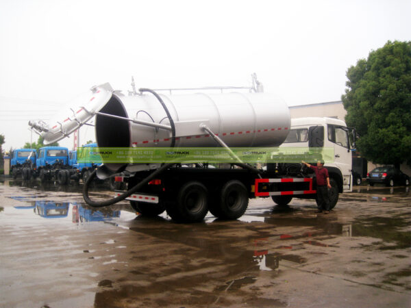 DONGFENG 18000 Liters Sewage Vacuum Truck Silver Left