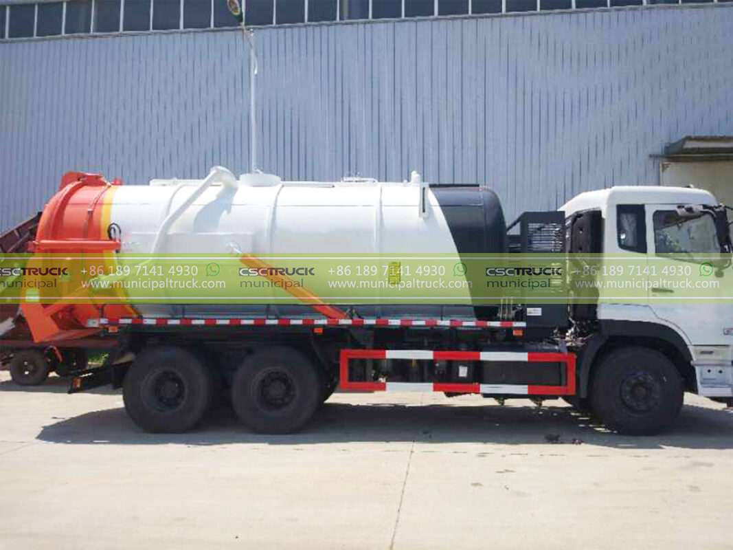 DONGFENG 25 Ton Sewer Vacuum Truck White Orange
