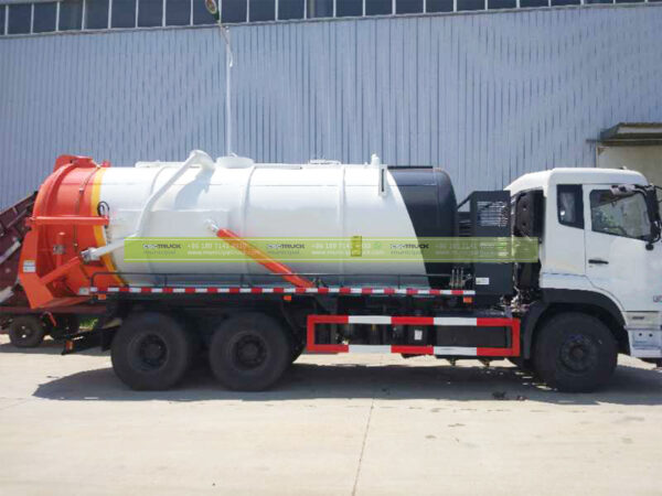 DONGFENG 25 Ton Sewer Vacuum Truck White Orange