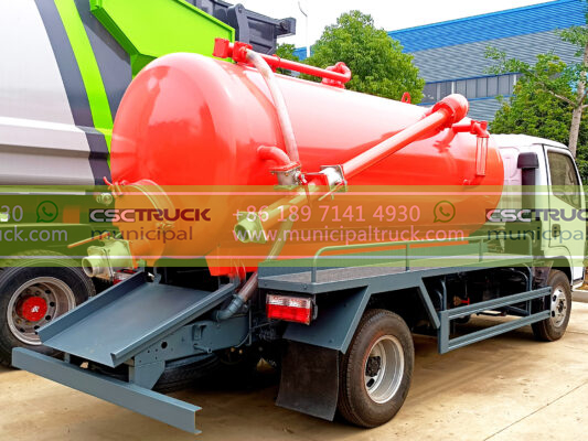 DONGFENG 8 Ton Liquid Vacuum Tanker Truck Red Back