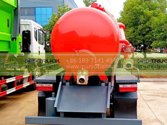 DONGFENG 8 Ton Liquid Vacuum Tanker Truck Red Back