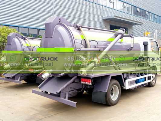 DONGFENG 8 Ton Liquid Vacuum Tanker Truck Silver Back