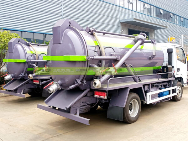 DONGFENG 8 Ton Liquid Vacuum Tanker Truck Silver Back