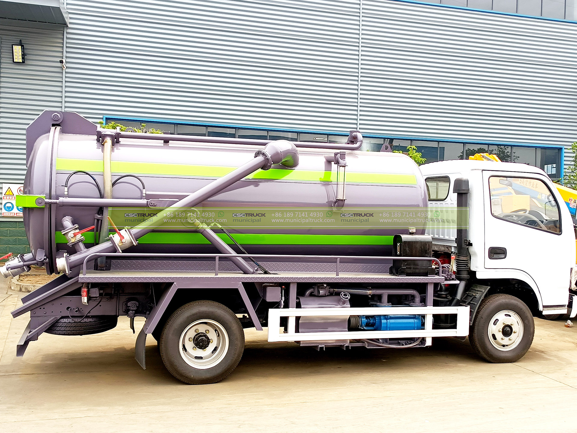 DONGFENG 8 Ton Liquid Vacuum Tanker Truck 16 DONGFENG 8 Ton Liquid Vacuum Tanker Truck Silver Left