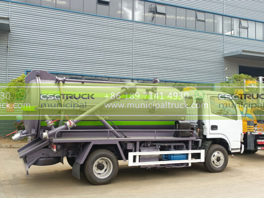 DONGFENG 8 Ton Liquid Vacuum Tanker Truck Sliver Left Details