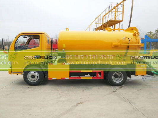DONGFENG 8 Ton Liquid Vacuum Tanker Truck Orange Right