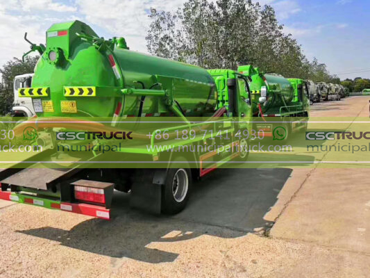 DONGFENG 8 Ton Liquid Vacuum Tanker Truck All Green Left