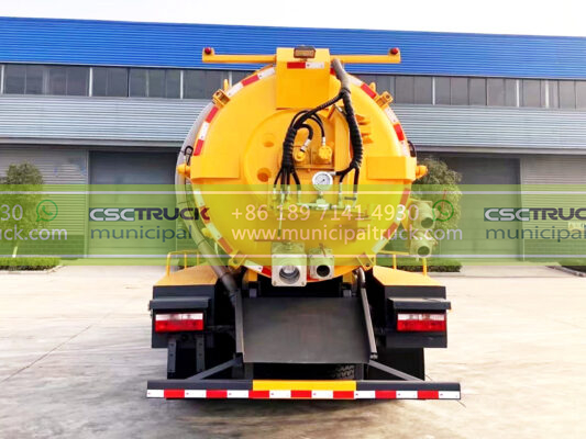 DONGFENG 8 Ton Liquid Vacuum Tanker Truck Orange Back