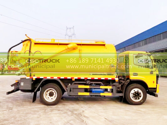 DONGFENG 8 Ton Liquid Vacuum Tanker Truck Orange Left