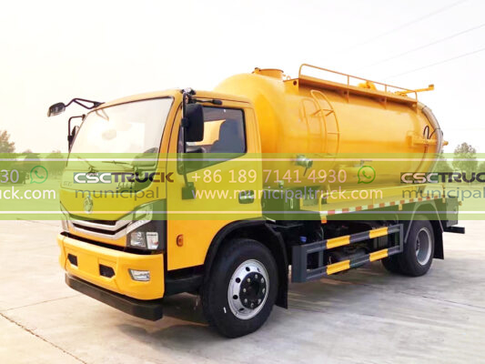 DONGFENG 8 Ton Liquid Vacuum Tanker Truck Orange Right