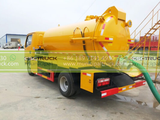 DONGFENG 8 Ton Liquid Vacuum Tanker Truck Orange Back
