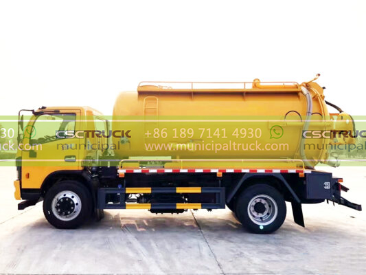 DONGFENG 8 Ton Liquid Vacuum Tanker Truck Orange Side