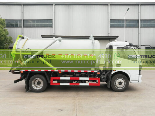 DONGFENG 8 Ton Liquid Vacuum Tanker Truck White Side
