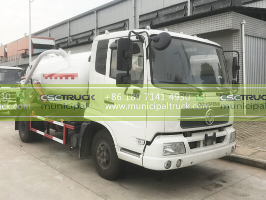 DONGFENG 8 Ton Liquid Vacuum Tanker Truck White Left Head