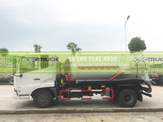 DONGFENG 8 Ton Liquid Vacuum Tanker Truck White Side