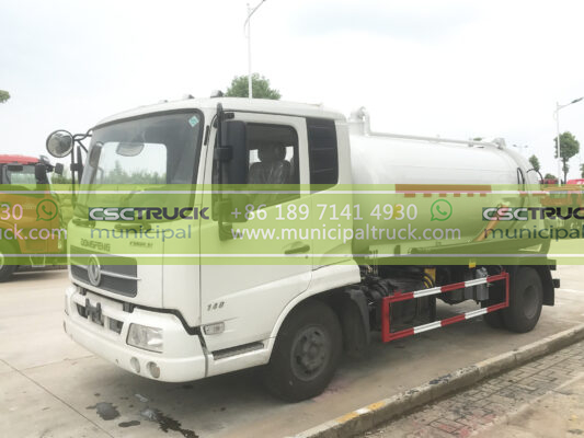 DONGFENG 8 Ton Liquid Vacuum Tanker Truck White Right