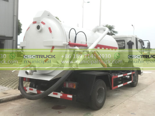DONGFENG 8 Ton Liquid Vacuum Tanker Truck White Back Details