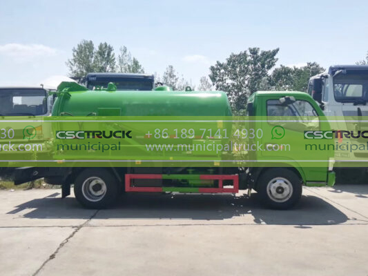 DONGFENG 8 Ton Liquid Vacuum Tanker Truck All Green Left Side