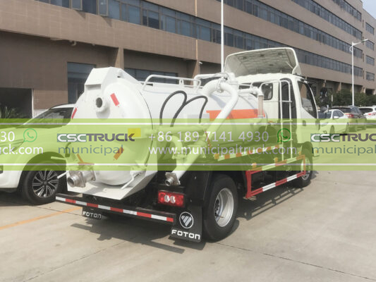 FOTON 8 Ton Small Vacuum Sewer Truck Back Detail