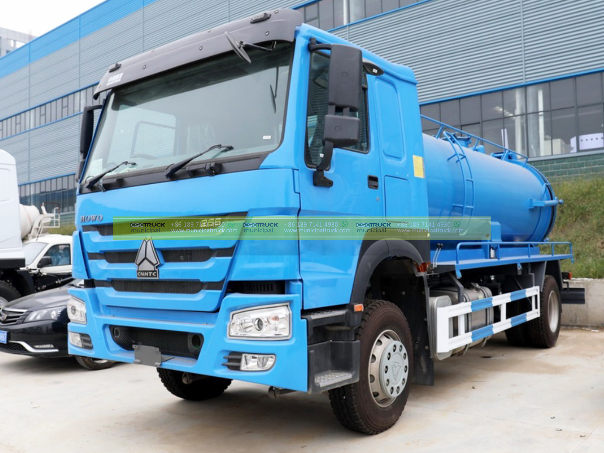 HOWO 16 Ton Sewer Tanker Truck 3 HOWO 16 Ton Sewer Tanker Truck BLue Front