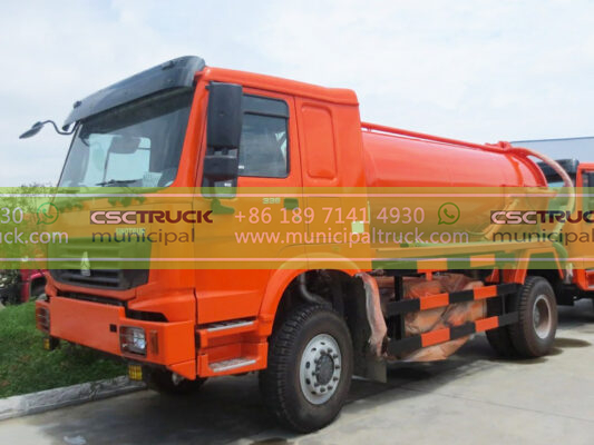 HOWO 16 Ton Sewer Tanker Truck Red Front
