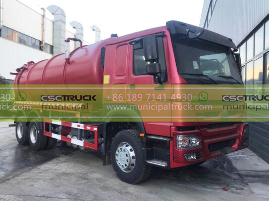 HOWO 16000 Liters Septic Tank Vacuum Truck Left Front