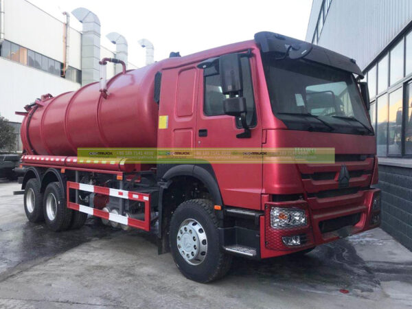 HOWO 16000 Liters Septic Tank Vacuum Truck Left Front