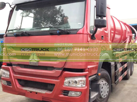 HOWO 16000 Liters Septic Tank Vacuum Truck Front Details