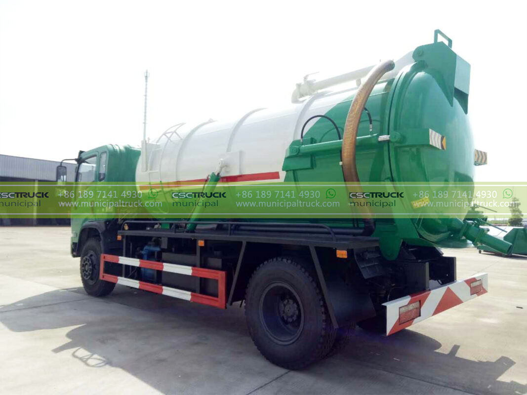 HOWO 8 Ton Sanitary Septic Truck Green Right Back