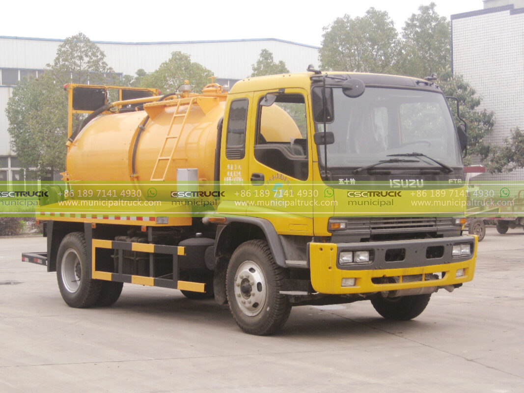 ISUZU 16 Ton Septic Vacuum Truck Yellow Left
