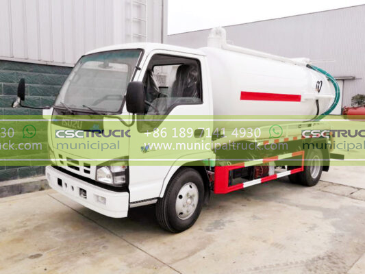 ISUZU 8 Ton Sewage Vacuum Truck White Side