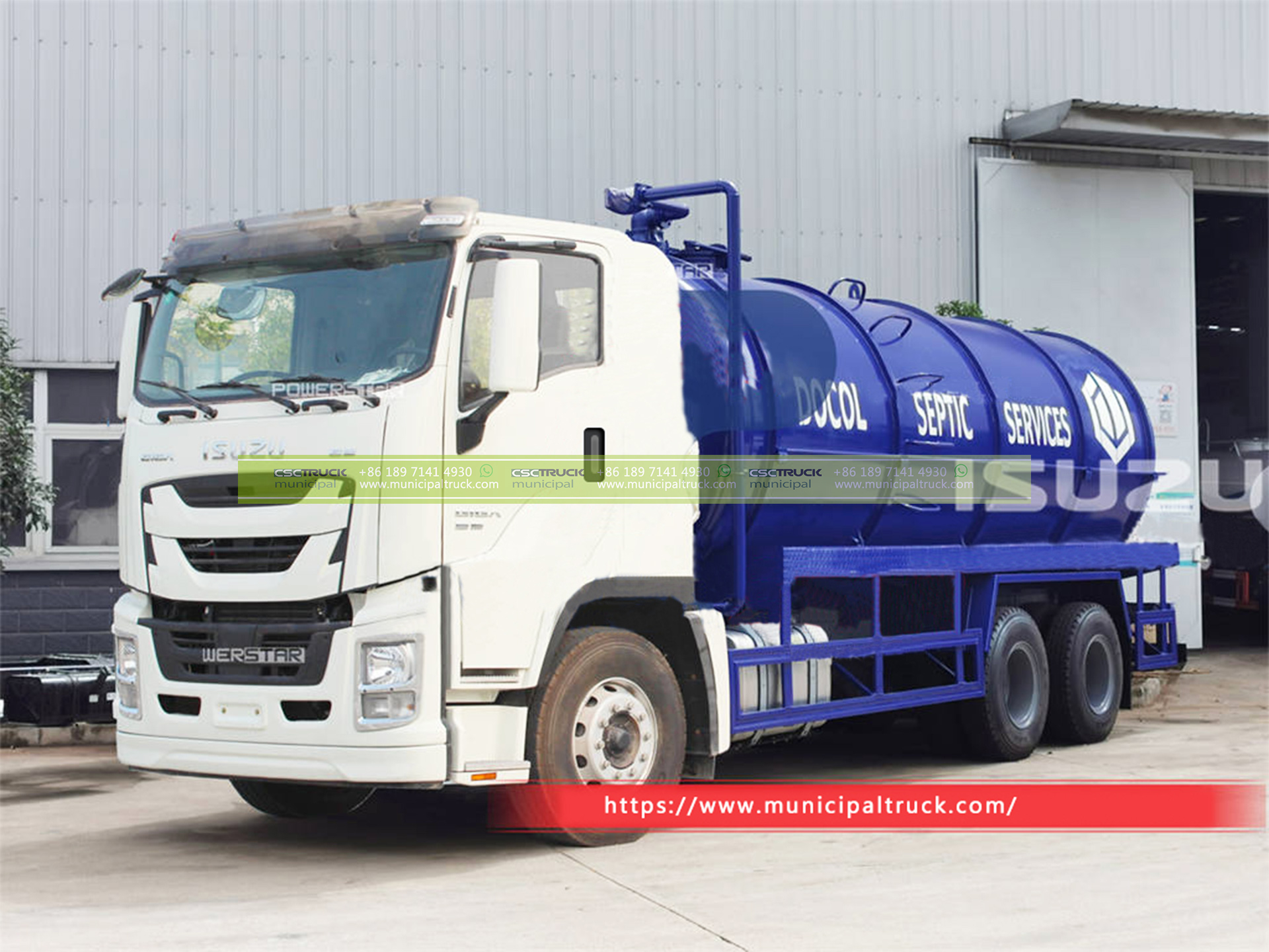 ISUZU GIGA 25 Ton Vacuum Truck 1 ISUZU GIGA 25 Ton Vacuum Truck Blue Right