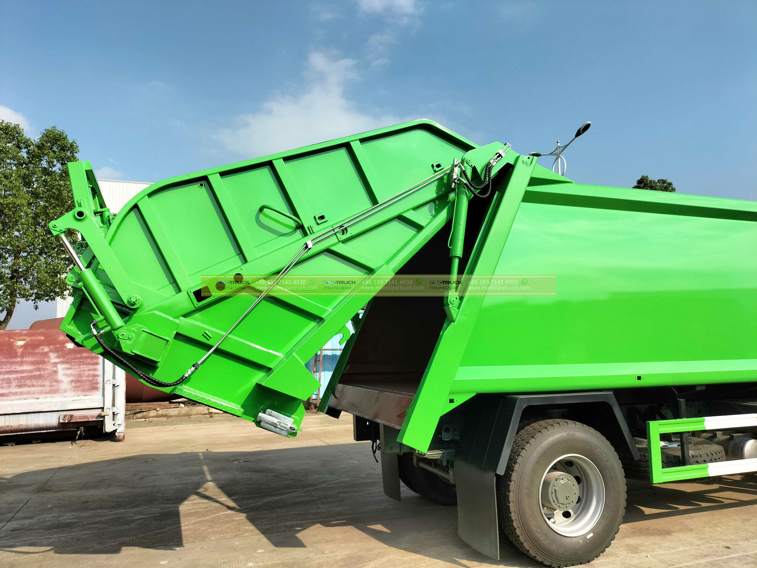 Municipal Refuse Waste Compactor Truck Working Municipal Refuse Waste Compactor Truck Working