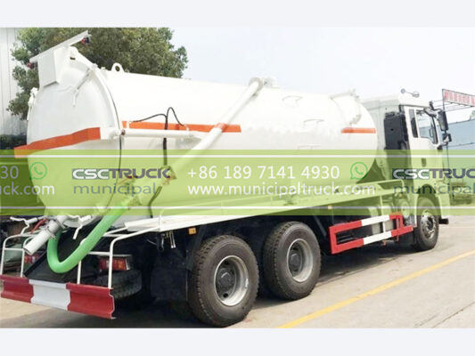 SHACMAN 18000 Liters Septic Suction Truck White Back Details